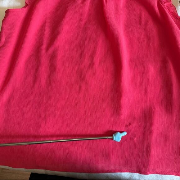 J. Crew Women’s Size Small Vibrant Pink Ruffle Blouse - Picture 6 of 7